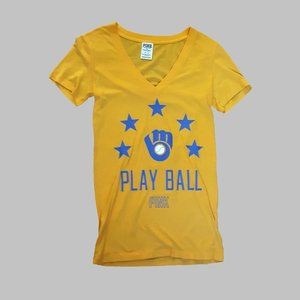 PINK Brewers Yellow/Blue Short Sleeve Tee